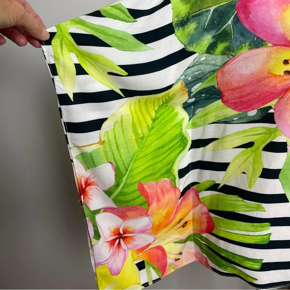 Cartise Blouse Top Floral Stripe Printed Kimono Size 10 Watercolour - Picture 5 of 14